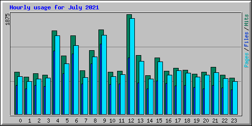 Hourly usage for July 2021