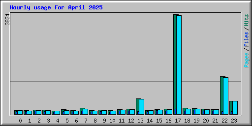 Hourly usage for April 2025