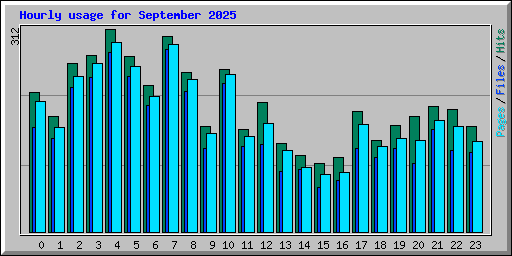 Hourly usage for September 2025
