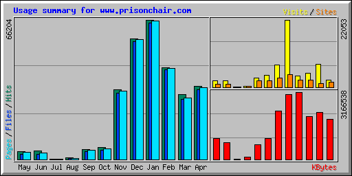 Usage summary for www.prisonchair.com